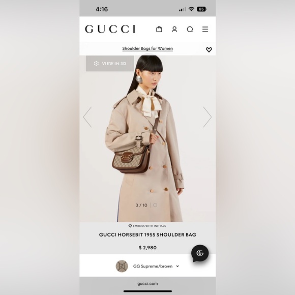 NEW 1955 Gucci Horsebit Shoulder Bag - Picture 2 of 10